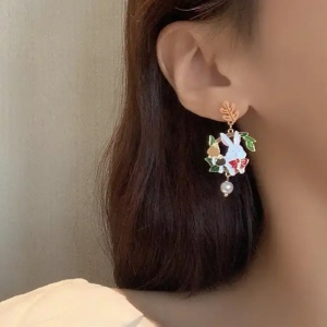 Cercei dama, model fashion cu iepurasi si ciupercute, tematica padurea fermecata, multicolori - Img 2