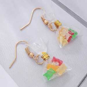 Cercei dama, model unic si amuzant, accesorii gummy bears, tematica young and playful, multicolori - Img 3