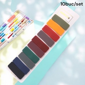 Clame par, set 10 bucati, model office style, confortabile si cochete, tematica be elegant, verde multicolor - Img 4