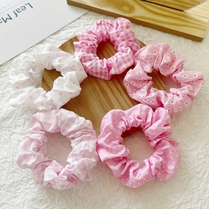 Elastic de par, set 5 bucati, model versatil, combinatii cute, imprimeu haios, tematica fashion lady, roz