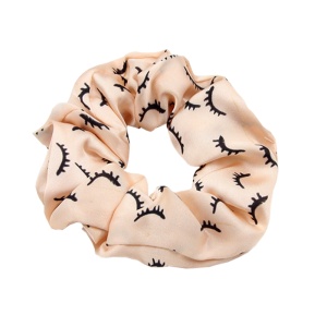 Elastic pentru par, model satinat, gene delicate, crem