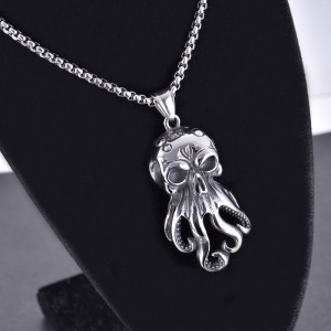 Lant sea monster Cthulhu, cu pandantiv cap de caracatita, unisex, argintiu, - Img 4