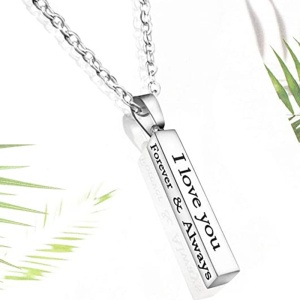 Lantisor pandantiv “I love you – forever and always” argintiu, unisex - Img 2