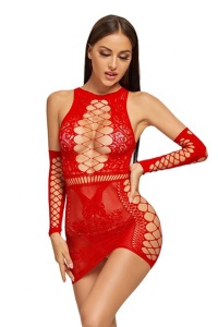 Lenjerie sexy tip rochie scurta, rosie