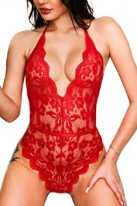 Lenjerie tip body sexy, dantela, rosu