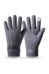 Manusi barbati, model calduros cu manseta dubla, captuseala calduroasa, tematica men winter essentials, marime universala, gri inchis - Img 2