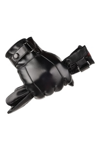 Manusi barbati, model elegant, prindere cu capse, tematica cool winter essentials, marime universala, negre