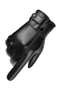 Manusi barbati, model elegant, prindere cu capse, tematica cool winter essentials, marime universala, negre - Img 3