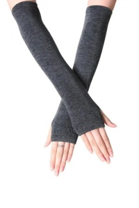 Manusi dama, model lung cu degete descoperite, tematica stay warm, marime universala, gri inchis