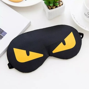 Masca de dormit, animata, neagra cu ochi galbeni, marime standard, unisex - Img 2