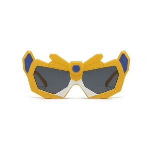 Ochelari de soare pentru baieti, model spirit de razboinic, tematica armura transformers, marime universala, galbeni - Img 2