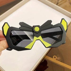Ochelari de soare pentru baieti, model spirit de razboinic, tematica armura transformers, marime universala, negri - Img 4