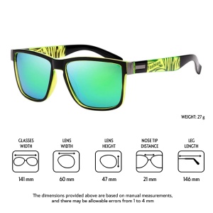 Ochelari de soare pentru barbati, model cool masculin, tematica fashion summer, marime universala, verzi - Img 2