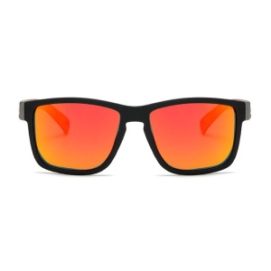Ochelari de soare pentru barbati, model cool masculin, tematica fashion summer, marime universala, portocalii cu multicolor - Img 2