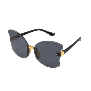 Ochelari de soare pentru copii, model pentru fetite fluturas, gradient, marime universala, negri