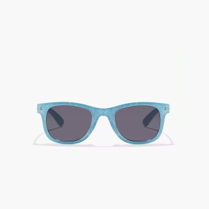 Ochelari de soare pentru copii, unisex, model clasic cu rama in culori vesele, tematica chill summer, marime universala, albastri - Img 2