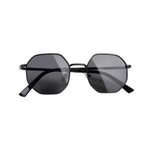 Ochelari de soare pentru copii, unisex, model fashion cu rama metalica, marime universala, negri
