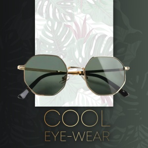 Ochelari de soare pentru copii, unisex, model fashion cu rama metalica, marime universala, verzi - Img 3