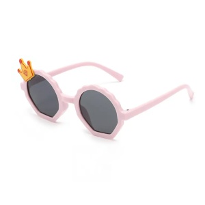 Ochelari de soare pentru copii, unisex, model printi si printese, marime universala, roz
