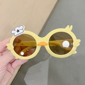 Ochelari de soare pentru copii, unisex, model ratusca nazdravana, accesorii decorative, marime universala, galbeni - Img 3