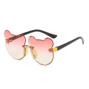 Ochelari de soare pentru copii, unisex, model ursulet, gradient, marime universala, portocalii