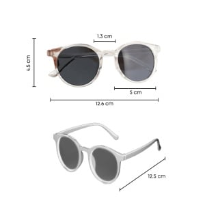 Ochelari de soare pentru copii, unisex, model vintage, rame fashion, M2, marime universala, transparenti - Img 4