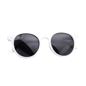 Ochelari de soare pentru copii, unisex, model vintage, rame fashion, marime universala, albi