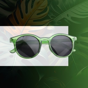 Ochelari de soare pentru copii, unisex, model vintage, rame fashion, marime universala, verzi - Img 3