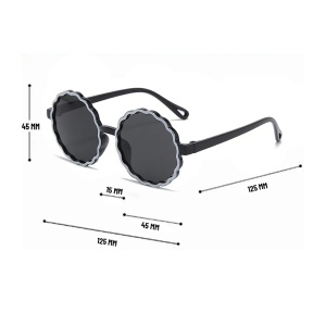 Ochelari de soare pentru copii, unisex, rotunzi, model summer cool, marime universala, negri - Img 4