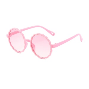 Ochelari de soare pentru copii, unisex, rotunzi, model summer cool, marime universala, roz