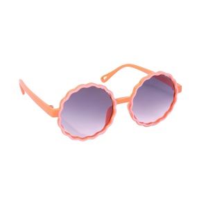 Ochelari de soare pentru copii, unisex, rotunzi, model summer cool, marime universala, portocalii - Img 3