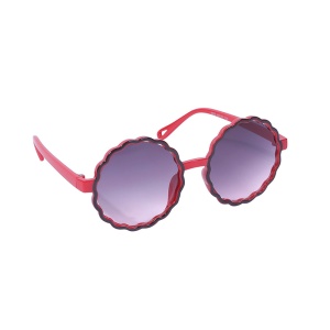 Ochelari de soare pentru copii, unisex, rotunzi, model summer cool, marime universala, rosii - Img 4