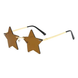 Ochelari de soare pentru femei, model super cool cu stea, tematica new star in town, marime universala, maro
