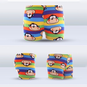 Pantaloni de baie pentru baieti, model lumea maimutelor fericite, multicolori - Img 3
