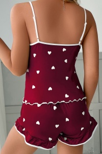 Pijama sexy dama, set 2 piese, top si pantaloni scurti, tematica night heart, model sweet dreams, rosie - Img 2