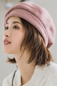 Sapca dama, tip bereta, model romantic, tematica fancy style, marime universala, roz - Img 4