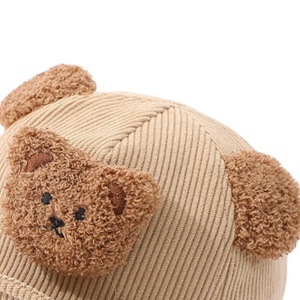 Sapca pentru copii, model haios cu cozoroc si ursulet, tematica baseball bear, 0 – 1 ani, maro deschis - Img 4