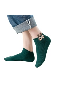 Soseste dama, model scurt accesorizat cu ochisori si urechiuse, tematica I see you, marime 38 – 42, verde - Img 2