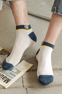Sosete barbati, set 10 perechi, model minimalist, varf si calcai in contrast, culori vibrante, detaliu fashion, tematica cozy and free, marimea 39 – 44, multicolor - Img 2