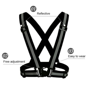 Vesta reflectorizanta, tip ham reglabil, negru, unisex, marime universala - Img 2