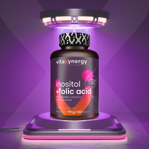 VITAXYNERGY INOSITOL + FOLIC ACID Supliment pentru Sanatatea Reproductiva si Functia Celulara, 60 tablete, Certificat GMP, Aprobat de Ministerul Sanatatii Certificat FDA, GMP, Halal - Img 3