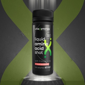 VITAXYNERGY Liquid Amino Acid Shot Grapefruit - 12x60ml Energie si Recuperare Musculara Rapida Formula cu 10 Aminoacizi Esentiali si L-arginina 250mg Aprobat de Ministerul Sanatatii Certificat FDA, GMP, Halal - Img 2