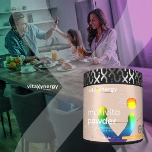 VITAXYNERGY MULTIVITA POWDER TROPICAL 300g – Formula avansata pentru energie si vitalitate, Aprobat de Ministerul Sanatatii, Certificat FDA, GMP, Halal - Img 2