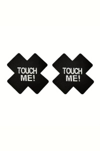 Accesorii autoadezive pentru sani, set 2 piese, model opac, tematica sexy touch me, negru inchis