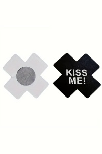 Accesorii autoadezive pentru sani, set 2 piese, model opac, tematica sexy kiss me, negru - Img 2
