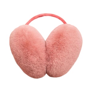 Acoperitori pentru urechi, protectie impotriva frigului, model casti care se poarta pe spatele capului, tematica fluffy and warm, unisex, marime universala, roz pal