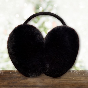 Acoperitori pentru urechi, protectie impotriva frigului, model casti care se poarta pe spatele capului, tematica fluffy and warm, unisex, marime universala, negre - Img 3