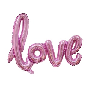 Balon iubire, decor „Love“, 54 cm, roz