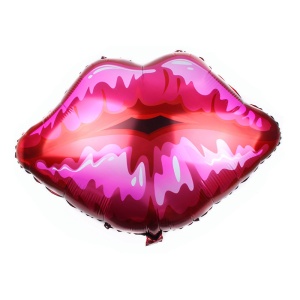 Balon kiss, decor buze, 75 cm, rosu