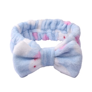 Bentita cosmetica machiaj, elastica, model cu iepurasi, albastru deschis, marime standard